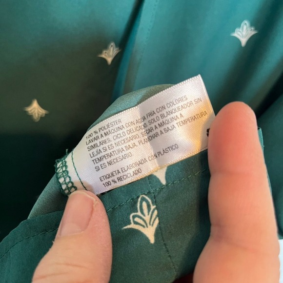 Merona Green Sleeveless Top Blouse Womens Size‎ XL Tie Neck Office Work Summer - Picture 4 of 12